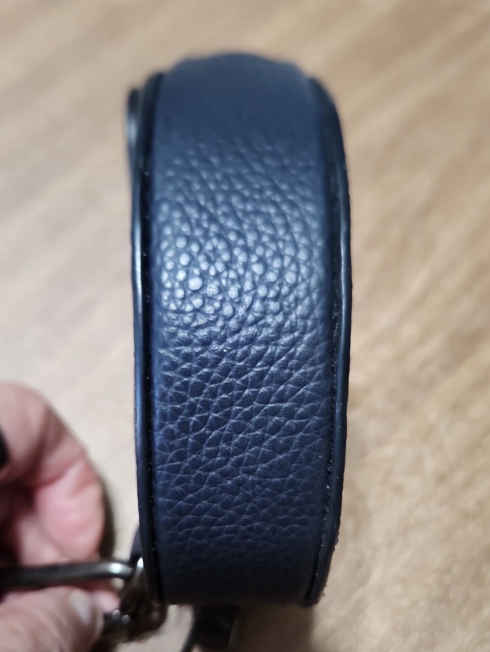 Coach Navy Hybrid Round Leather Case with Blue Carriage Print -- NWOT - Picture 4 of 5